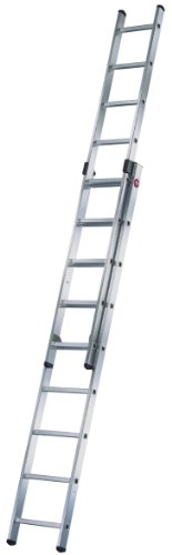 Hailo ProfiStep-Duo - Escalera industrial 2 tramos de aluminio (2 x 9 peldaños)