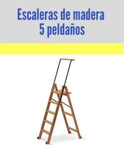 Enlace a Escaleras de madera de 5 peldaños